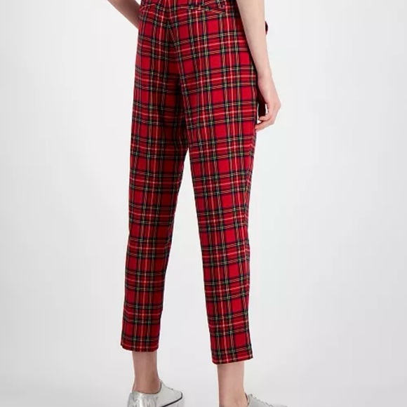 Tommy Hilfiger Women's Red Plaid Pants - Picture 8 of 10